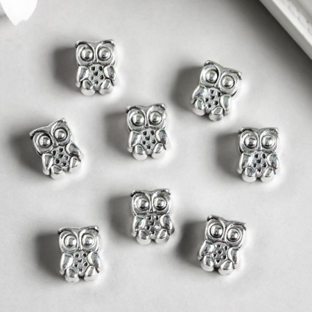 Bead for creativity Metal "Little Council" silver 1.1x0.9 cm-1