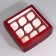 Capcake box, confectionery packaging with a window, 9 burgundy cells, 25 x 25 x 10 cm