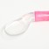 Spoon of children's silicone "curved" for feeding, from 5 months, pink color