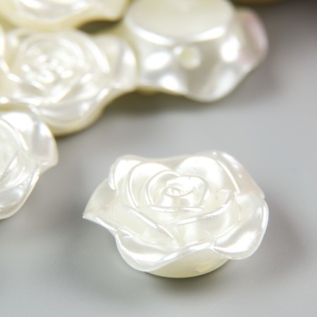 Decor for creativity Plastic "Rose" Pearl set 30 pcs 1.8x1.8 cm-1
