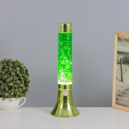 Lava-lamp "cylinder" 1x30W E14-R39 (sparkles) green 12x12x37cm-1
