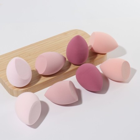 Makeup sponge, set - 8 pcs, increase when getting wet, pink color-8
