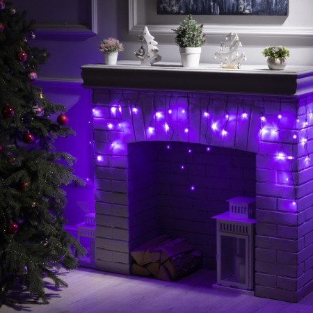 Girlyanda "Fender" 3 × 0.5 m, IP20, dark thread, 80 LED, purple glow, 8 modes, 220 V