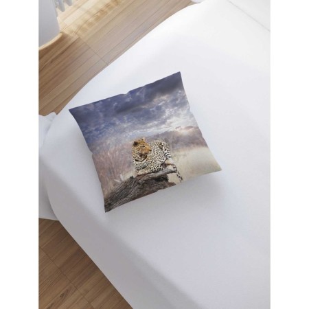 Decorative pillowcase "Leopard in the fog", on a zipper, size 45x45 cm-1
