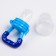Nibbler for feeding, with silicone mesh, in a container, blue color