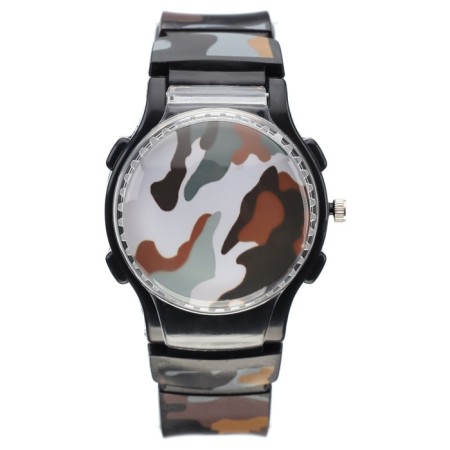 Watch is a beer, "camouflage", d-3.5 cm, silicone strap l-21.5 cm-1