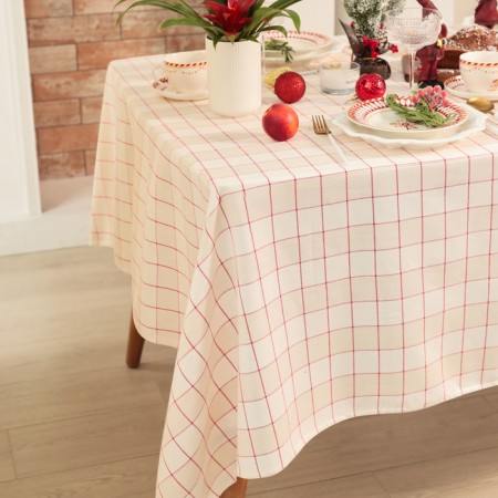 Bright Cage tablecloth 39x180 cm, 100% HL, mobbled 186 g/m2-2