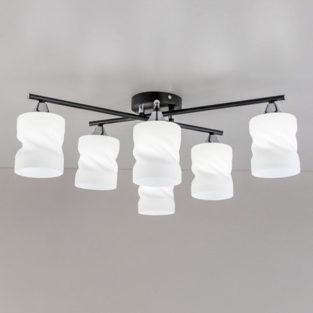 Citilux ceiling chandelier "NILS" CL132165, 6x60W, E27, Black Color Black-6