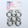 Karabin ring, 37 mm, d = 27/19 mm, thickness - 4 mm, with a mount of 12 × 3 mm, 5 pcs, silver color