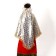Carnival set: scarf, kokoshnik, gold on white
