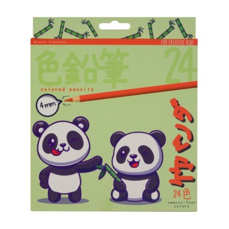 Faints 24 colors, BrunovisConti Kawaii Animals, Strip 0.4 mm, plastic case, mix-2