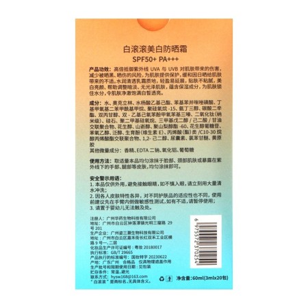 Sunscreen cream, set of 20 Sasha 3 ml, SPF 50-2