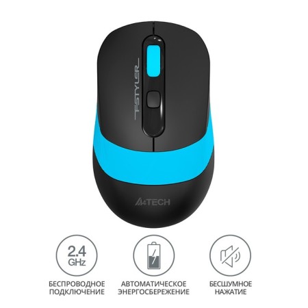 Mouse A4Tech FSTYLER FG10S Black/Blue Optical (2000DPI) Silent Wireless USB for Know 102944-1