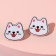 Children's earrings "chosen" dog, white color in silver