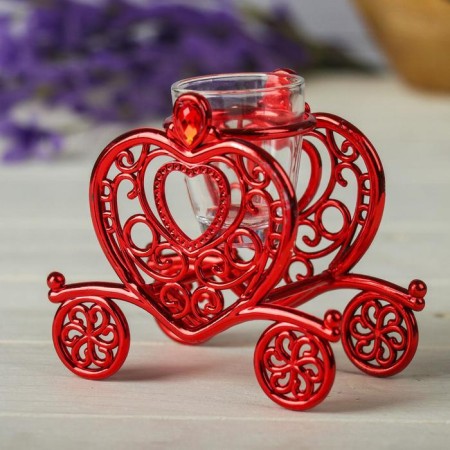 Climber Plastic, glass "Carriage" Red 9.5x10x6 cm-1