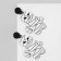 Acryl Earrings "Mummy" Gemini, Black and White Color in Silver