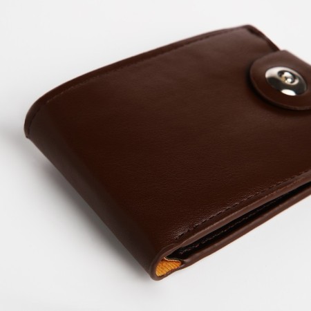 Male purse on a magnet, department for bills, for maps, for coins, brown color-2
