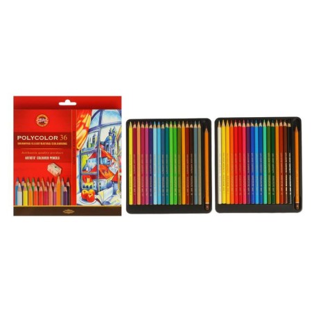 Pencils 36 colors Koh-I-Noor Polycolor 3835, cardboard packaging, euro suspension