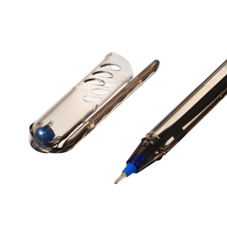 Ballpoint Pensan My-Tech Ballpress, Node-bela 0.7 mm, blue ink + display-2