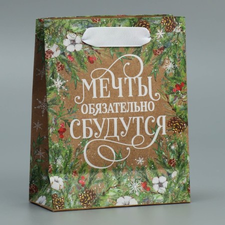 Craft vertical package “Let the dreams come true”, S 12 x 15 x 5.5 cm, New Year-3