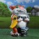 Garden figure "Cat Fisherman Medium" 41x23x18cm