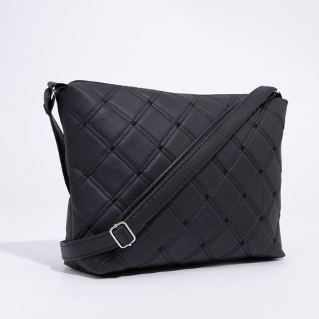 Bag Cross-Bodi with a zipper, black color-1