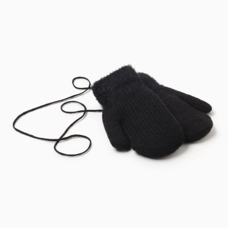 Baby mittens minku, black color, 18 cm-1