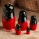 Nesting doll "Russians", black scarf, 5 puppet
