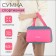 Lightning bag, external pocket, textura, pink/turquoise color