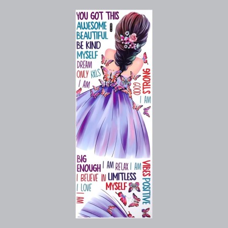 Sticker Plastic Interior color "Girl in lilac with butterflies" 30x80 cm-1