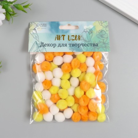 Decor for creativity "Pomponchiki. Sunny day" d = 1.3 cm set 70 pcs-2