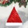 New Year's cap "Drop ornament" 30x34 cm, red