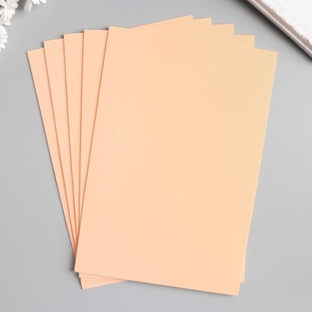 Foamiran "peach" 2 mm (set of 5 sheets) A4 mix format format-2