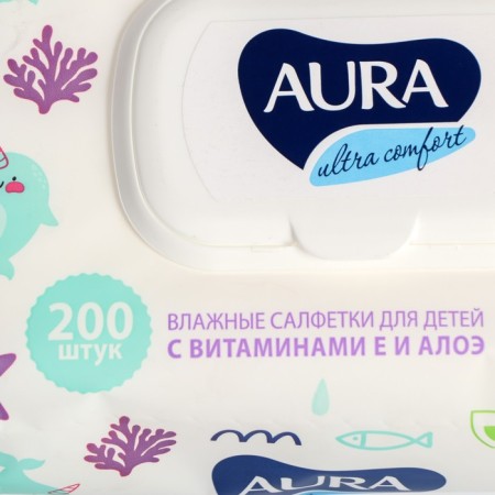 Wet Aura Ultra Comfort napkins, for children, 200 pcs.-8