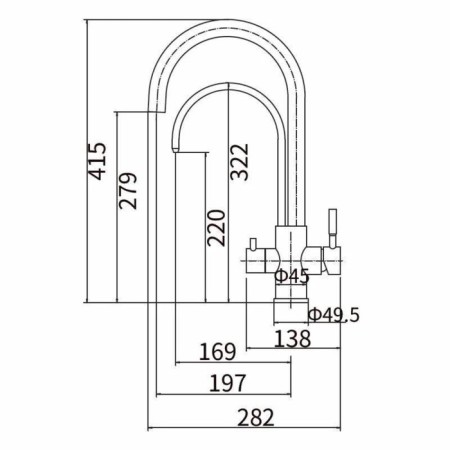 Fashun A54309-C kitchen mixer, single-leaf, with output for drinking water, satin-1