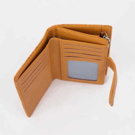 Women's wallet on magnet, yellow color-4