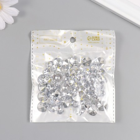 Decor for creativity plastic "Rhinestones. Transparent" set 50 pcs d = 1.2 cm-3