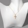 Pendant "cross" sparks, color in gold, 38 cm