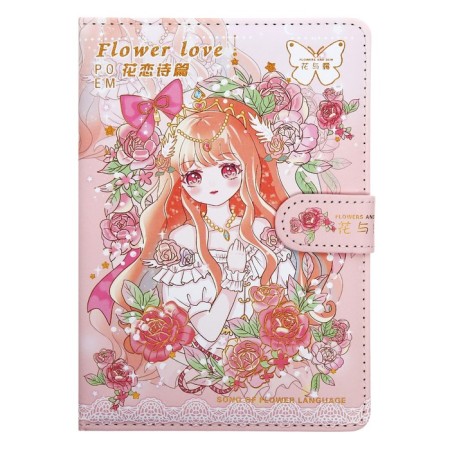 Gift notebook, A6+, 132 sheets, color block, with a stream on a magnet, PVC cover, "Anime", mix-2