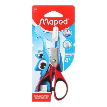 Baby scissors 13 cm, Essentials Soft, symmetrical, rubberized handles, mix-4