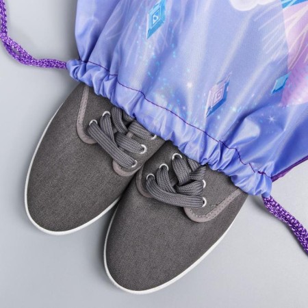 A bag for shoes 420 x 350 mm, cold heart "Anna and Elsa" (soft polyester, density 210d)-1