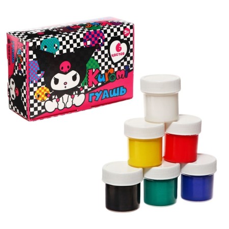 Gouache 6 colors kuromi, 20 ml