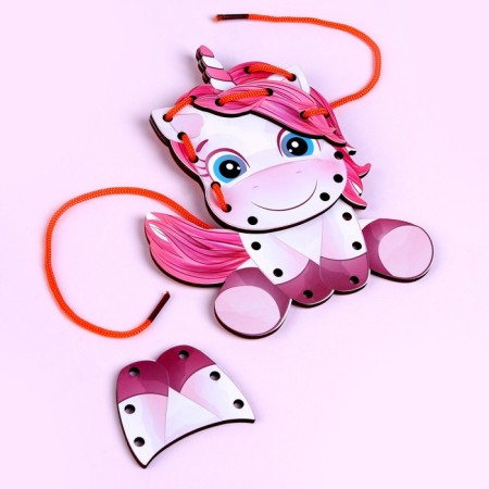 Children's lacing "Unicorn" 17 × 15 × 0.3 cm-3