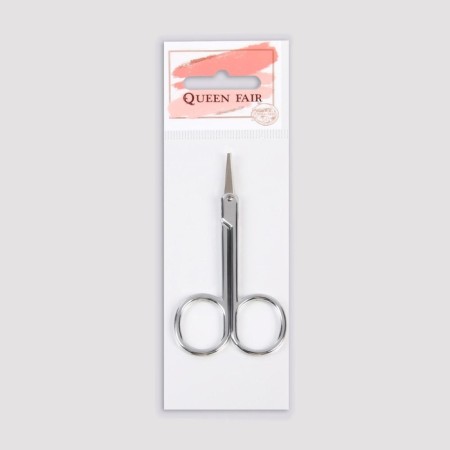 Scissors are manicure, for cuticles, bent, narrow, 9 cm, silver color-4