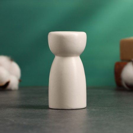 Lund candlestick White gloss, 4x4x8cm-1