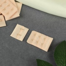 Flasp for a bra, 3 rows 2 hooks, 3.3 × 2.8 cm, 3.3 × 5 cm, 10 pcs, beige color