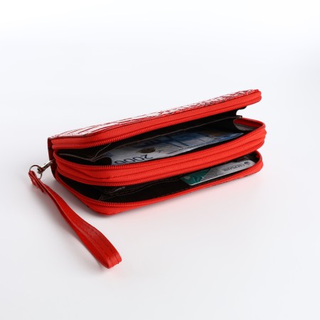 Women's wallet on lightning, red color-3