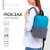 School backpack, lightning department, external pocket, blue/gray color