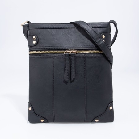 Bag Cross-Bodi with a zipper, black color