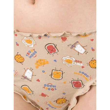 Panties for girls, height 128 cm, beige, blue, terracotta, 3 pcs-6